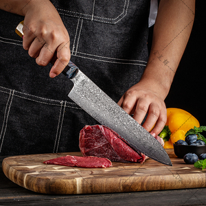 มีดเชฟเหล็กดามัสกัสพร้อมด้ามไม้ - Product Image 3