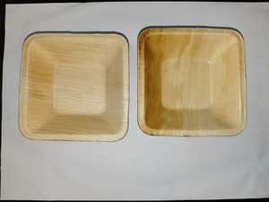 Areca Palm Leaf <b>Disposable</b> Classic Wedding 3 Inch (7.6cm) Deep Square <b>Bowl</b>/Dish/Tray 100% Biodegradable Natural Eco-friendly Lid - Product Image 2
