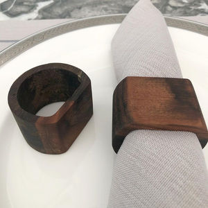 Juego de servilleteros de madera de calidad creativa superventas, 6 diseños elegantes, soporte de pañuelos para decoración de mesa de comedor y fiesta a la venta - Product Image 4
