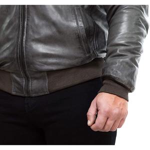 Chaqueta de bombardero de cuero genuino para hombre de alta calidad, manga larga, frontal Formal, invierno, motociclismo, colores personalizables, tamaños - Product Image 4