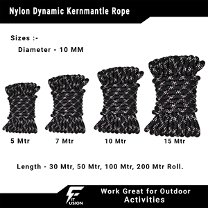 12mm Black Heavy Duty Nylon Kernmantle Rope for Climbing Rescue and Outdoor Tour Long Length with Strong Core Safety First - Product Image 6