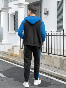 Vente en gros de survêtement décontracté de qualité supérieure pour hommes, pantalon à capuche respirant, motif solide, écologique, grande taille pour l'hiver - Product Image 4