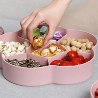 Meilleure vente Plateau à bonbons en forme de fleur Plateau à compartiments en forme de fleur Plateau à dessert divisé pour biscuits Plateau à plats de service