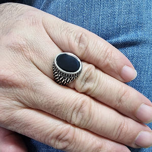 Onyx otomano hombres anillo 925 Plata al por mayor para hombres Dirilis diseño de arte joyería fina anillos Vintage gran oferta hecho en Turquía - Product Image 5