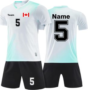 Nuevo modelo de camisetas de fútbol de equipo con logotipo personalizado y nombre, cuello en V, Media manga, transpirable, 100% poliéster, entrenamiento de fútbol - Product Image 2