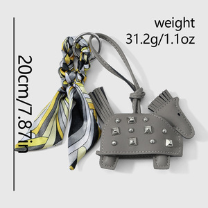 Nouveau porte-clés en cuir en forme de poney, cheval de guerre créatif, porte-clés de voiture, porte-clés en cuir fait main, accessoires de poupée en cuir - Product Image 5