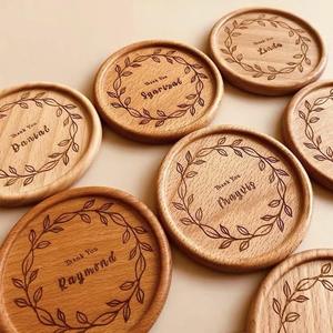 Durable wooden <b>coaster</b> <b>set</b> crafted with strong natural finish ideal for protecting delicate household surfaces - Product Image 5