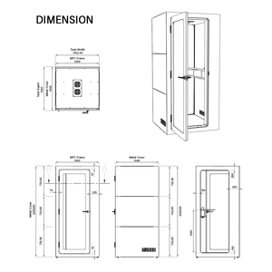Cabine téléphonique acoustique minimaliste pour bureau Vis-a-Vis Privacy Pod pour un travail ciblé et un enregistrement de podcast - Product Image 6