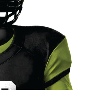 Personalizado 100% poliéster sublimado uniforme de fútbol americano transpirable Parot Verde Negro aparejos sarga equipo frente corto - Product Image 4