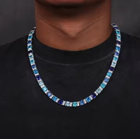 Collier de mode en moissanite de qualité supérieure, chaîne cubaine de luxe entièrement sertie avec design diamanté D Yash, provenance Inde