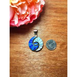 Zuni Handmade <b>Opal</b> & Sterling Silver Pendant with Rhodium Plating Rose Gold Religious Charm Pendant Jewelry - Product Image 2
