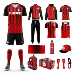 Ensemble de maillots de football personnalisés TF, kit de football, séchage rapide, antibactérien, respirant, anti-UV, 100% polyester, col en V - Product Image 1