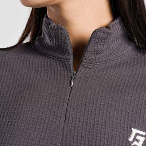 Prime Women's Half Zip <b>Upper</b> Regular Fit Sweater Charcoal Color - Product Image 5