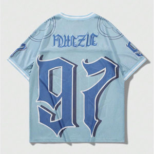 2025 verano último diseño hombres elegante 97 Número Jersey Malla tela hombres camiseta en cuello en V diseño hecho en Pakistán - Product Image 2