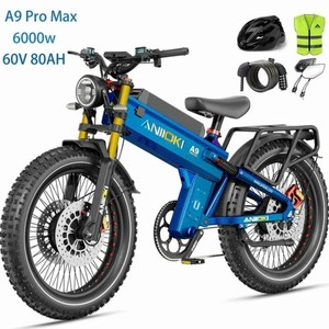 Bicicleta Eléctrica ANIIOKIIZ A9 Pro Max de 6000W (Pico) con Motor Dual y Velocidad Máxima de 45 MPH - Para Adultos, Batería de 60V 80Ah, 7 Velocidades, Bicicleta Eléctrica Todoterreno UL2849 - Product Image 1