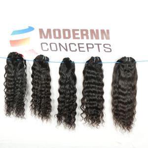 Proveedor-Extensiones de cabello humano Remy de templo indio natural alineado con cutícula 100%, estilo ondulado, sin procesamiento químico - Product Image 6