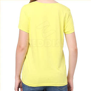 Camisetas de mujer Camiseta de algodón liso en blanco para mujer para impresión personalizada Camiseta de manga corta con cuello redondo para mujer - Product Image 4
