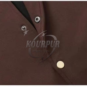 Chaqueta Varsity de algodón puro 100% para hombres y mujeres, cuello levantado Reversible para la temporada de invierno, colores Blanco marrón, servicio OEM - Product Image 5