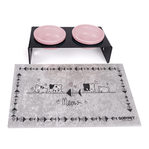 Double <b>Bowl</b> Acrylic Portable Waterproof Large Capacity Pet Feeding Station 2 Ceramic Dishes Clear Modern Cat <b>Dog</b> Food <b>Stand</b> - Product Image 3