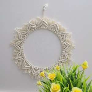 Modern Minimalist Macrame <b>Mirror</b> | Handmade Boho <b>Wall</b> <b>Hanging</b> for Living Room & Bedroom Decor - Product Image 1
