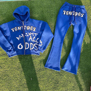 Custom Logo High Quality Sweatpants and <b>Hoodie</b> Sports Suit Track Suits Trousers Two Piece Set Jogging Flared Tracksuit for <b>Men</b> - Product Image 5