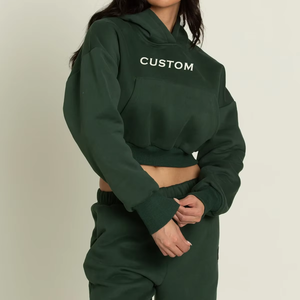 Jersey de mujer, ropa de salón, Top corto personalizado para mujer, chándal, Sudadera con capucha serigrafiada - Product Image 5