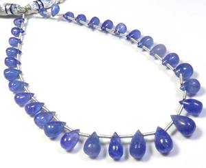 Grenat bleu de haute qualité traité thermiquement perles de larme polies pléochroïques 9.5 ''brin 6-10mm perles de grenat africain naturel lisse - Product Image 3