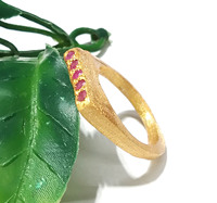 Anillo de plata 925 chapado en oro con rubí rojo, anillo de declaración, regalo de aniversario, anillo de compromiso para mujer