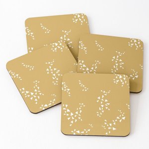 Kitchen Accessories Hot Set New Design Wood Over Printed Tea Serving Coasters 4 Pieces Set Kitchen Accessories Kitchen Supplie - Product Image 1