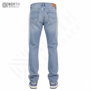 กางเกงยีนส์ขายร้อนขายร้อนกางเกงยีนส์วัยรุ่นผู้ชายผ้าฝ้ายยืดตรงสีฟ้าอ่อนทรงสลิมฟิตปกติจากปากีสถานทรงหลวมกางเกงยีนส์ Homme - Product Image 4