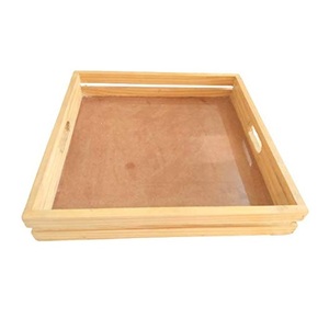 Bandeja de madera con acabado pulido Natural, bandeja para servir alimentos, té, café, desayuno, platos para servir - Product Image 3