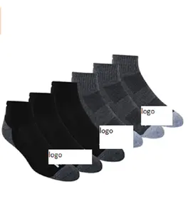 Vente chaude Hommes de 6 Pack Trimestre Crew Chaussettes 98% Polyester 2% Spandex Importé Machine Lavage Pas Cher Stock Mode Stocks De Vêtements - Product Image 1