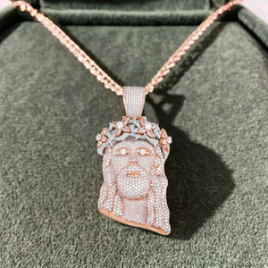 สร้อยคอจี้พระเยซูขนาดใหญ่ ชุบโรเดียม ดีไซน์ฮิปฮอปสำหรับผู้ชาย เครื่องประดับคริสเตียนเงินแท้ 925 ประดับเพชรโมอิสซาไนต์  ของขวัญ - Product Image 2