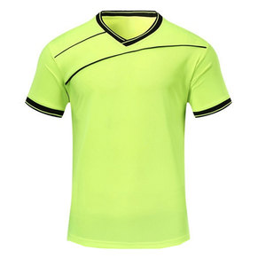 Camiseta de Fútbol para Hombre, Cuello en V, Verde Neón, Manga Corta, Poliéster que Absorbe la Humedad, Corte Regular, Ropa Deportiva de Verano - Product Image 1