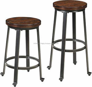 Taburete de Bar superior de madera marrón de diseño moderno con patas de metal de hierro Sillas de Bar exclusivas de estilo industrial altamente exigentes para el hogar - Product Image 2