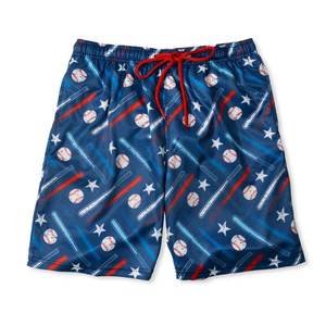 Pantalones cortos de béisbol deportivos para correr informales de verano para hombre, pantalones cortos de poliéster de punto transpirables con cintura elástica y estampado Suelto - Product Image 5