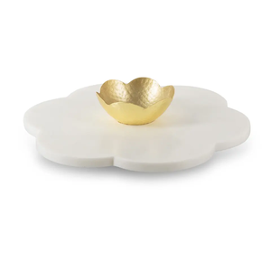 Marbre rond blanc Lazy Susan plateau dessert plateau de service avec support Haute qualité fête de Noël utiliser marbre paresseux Susan - Product Image 3