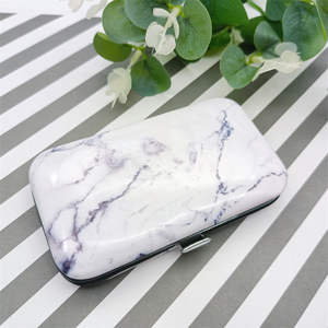 Ensemble de manucure et pédicure personnalisé de 5 pièces en acier inoxydable coupe-ongles ciseaux de beauté des sourcils boîte en cuir PU soins personnels pied ANAAIF - Product Image 4