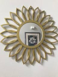 Metal Christmas Hanging Wall Mirror for Bathroom & Bedroom Handmade Mirror <b>Gold</b> Plated Wall Mirror Unique Design - Product Image 6