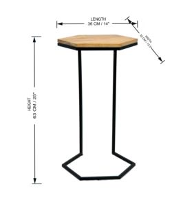 Top en bois avec cadre en métal Table de chevet décor à la maison meubles de chambre à coucher pour la maison utilisation de l'hôtel avec forme personnalisée table en métal - Product Image 6