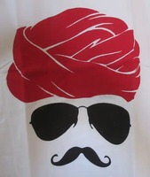 T-shirt design turban traditionnel T-shirt moustache rajasthani pour hommes toutes tailles T-shirt en coton confortable