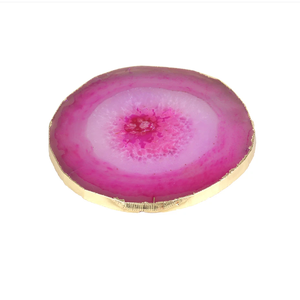 Sous-verre en agate rose de haute qualité pierre de cristal sous-verre en pierres précieuses naturelles pour boisson de Table avec support à café décoration de la maison - Product Image 4