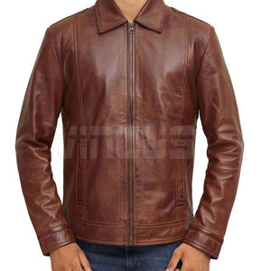 แจ็คเก็ตหนังวัวแท้สีพื้นสำหรับผู้ชาย ออกแบบเองได้ สไตล์สตรีทแวร์ กันน้ำ ระบายอากาศได้ดี โลโก้ด้านหน้า ราคาสมเหตุสมผล - Product Image 3