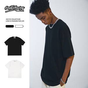 Hip Hop Style Mens Heavy Cotton <b>Thick</b> Collar Drop Shoulder Oversize 230gsm Custom Woven Heavyweight Screen Print <b>T</b>-<b>shirt</b> for men - Product Image 2