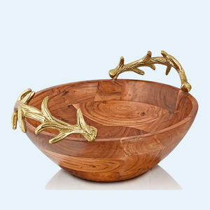 Tazón de fruta para servir con acabado esmaltado para el hogar, Hotel, restaurante, ensalada y sopa, tazón de madera para servir, ensaladera y cuencos para platos - Product Image 4