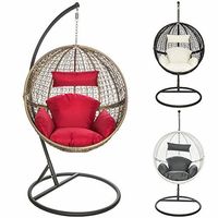 Fauteuil suspendu d'extérieur moderne en rotin tressé, chaise œuf avec coussin, taille enfant et adulte, balançoire double pour cour, parc, salle de sport