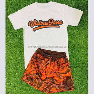 Fabricant OEM Nouveautés Printemps Ensemble chemise et short en coton biologique respirant imprimé à manches courtes Ensembles décontractés pour hommes - Product Image 1