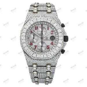 Montre de luxe exclusive Moissanite Diamond Montre-bracelet entièrement glacée avec bracelet en acier inoxydable durable - Product Image 2