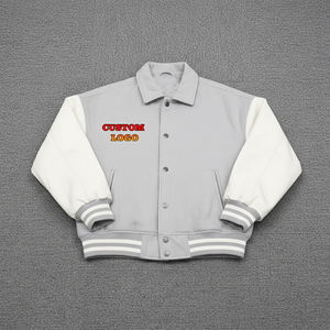 2025 nouveauté 100% laine poids lourd à capuche longue varsity veste contraste manches bouton Streetwear imperméable hiver hommes - Product Image 6