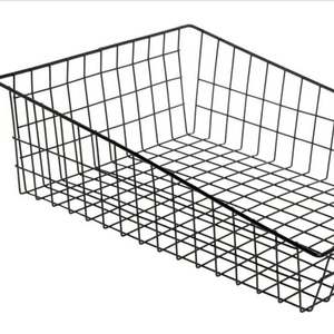 Hot Selling Black & Gold <b>Rectangle</b> <b>Storage</b> <b>Basket</b> Metal Wire Design for Kitchen Beverage Use - Product Image 1